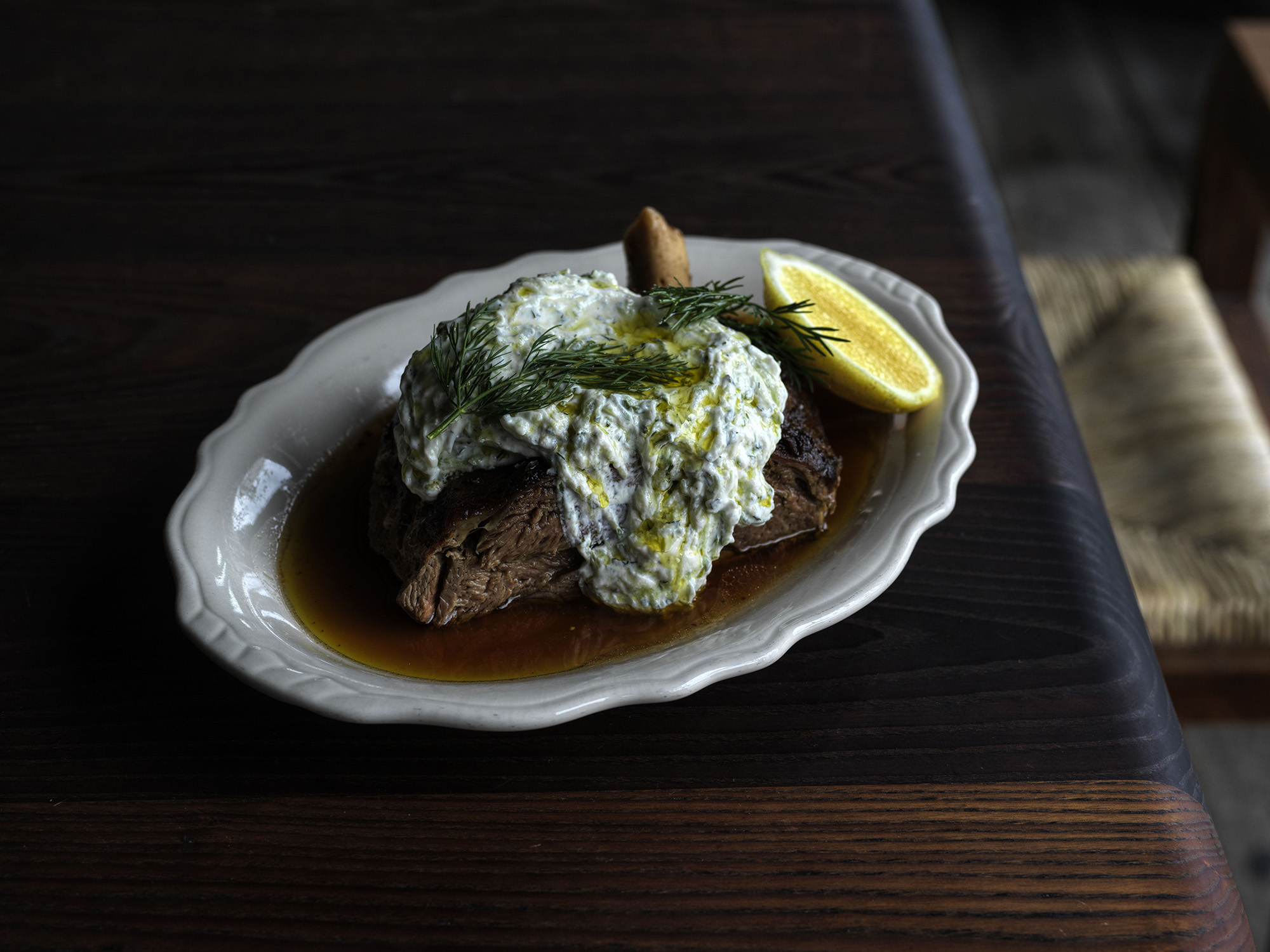 Oven baked lamb shoulder